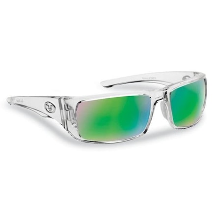Flying Fisherman Flying Fisherman 7382CAG Morocco Polarized Sunglasses; Crystal Frames With Amber-Green Mirror Lenses 7382CAG